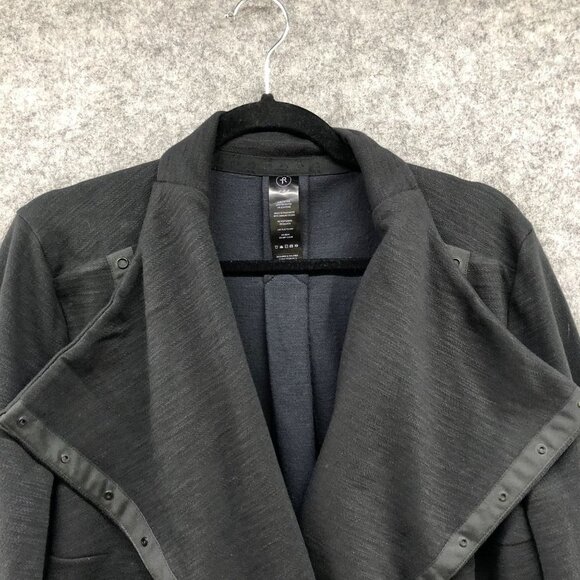 Deharo Labs Technical Moto Zip Sweatshirt Jacket Black Womens Size L Snap Button - Picture 3 of 13